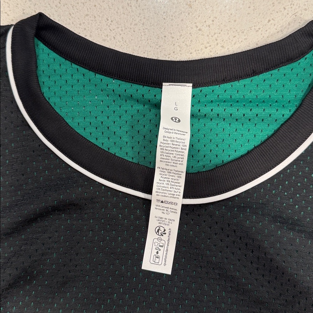 Lululemon Double-Layered Mesh Reversible Tank Top Black Raceway Green Large - Picture 6 of 13